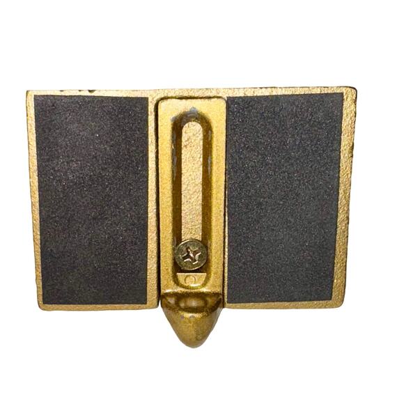 Vintage Hand Painted Santa Christmas Stocking Hanger Holder With Cast Iron Base - Picture 6 of 12